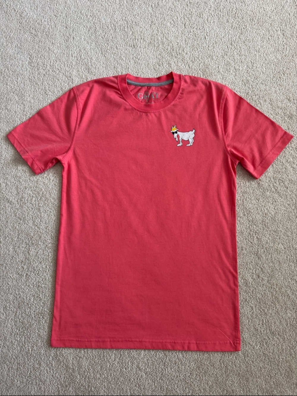 GOAT USA Coral Pink Short Sleeve Tee with Goat Logo